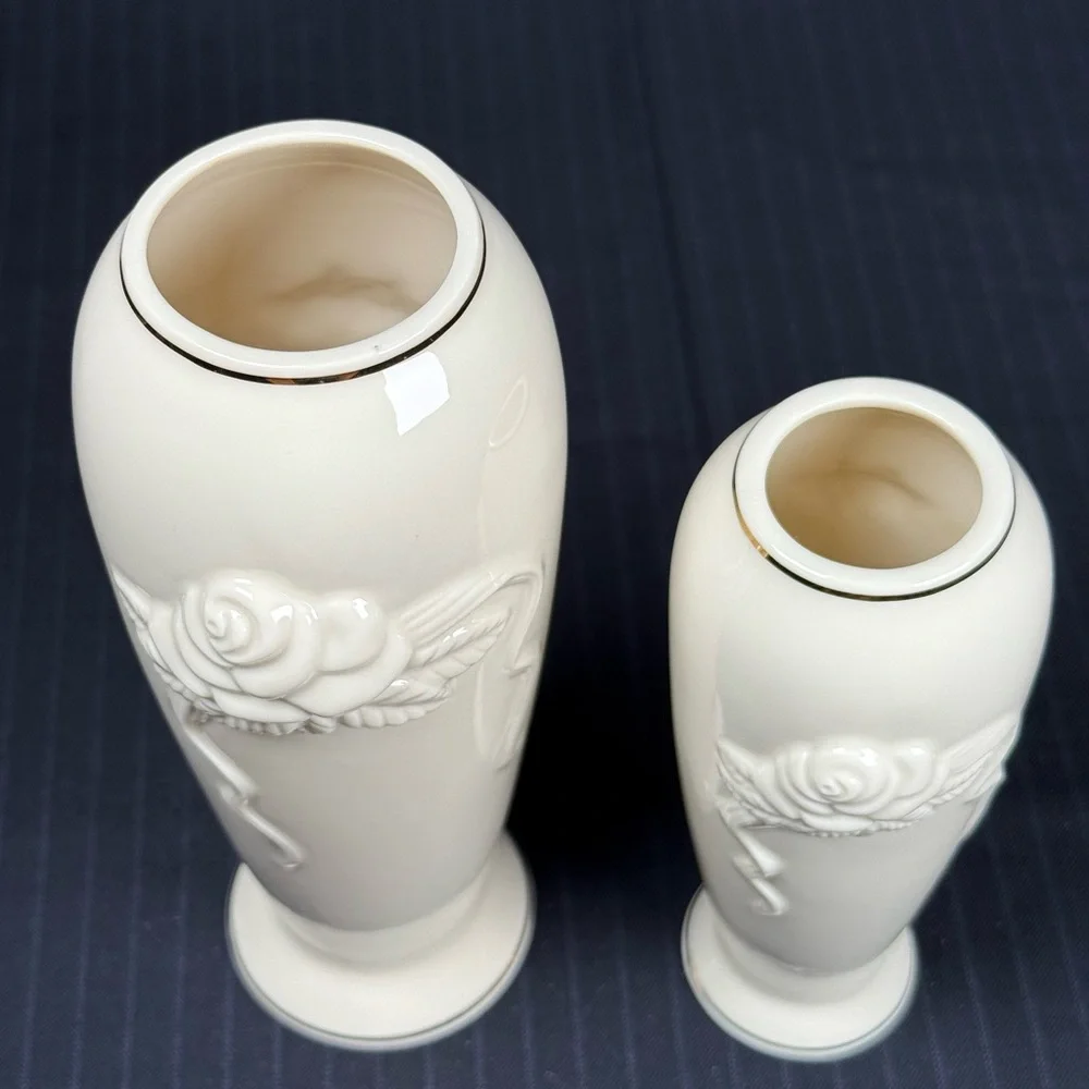 Lot of 3 | Vtg Lenox Ivrory Vases | Large & Bud Vases